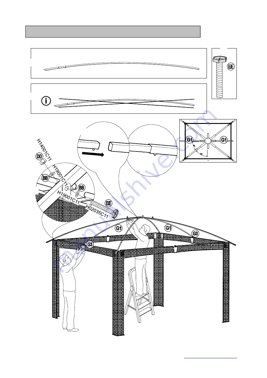 Sunjoy AUGUSTA WICKER GAZEBO L-GZ1190PST Assembly Instruction Manual Download Page 18