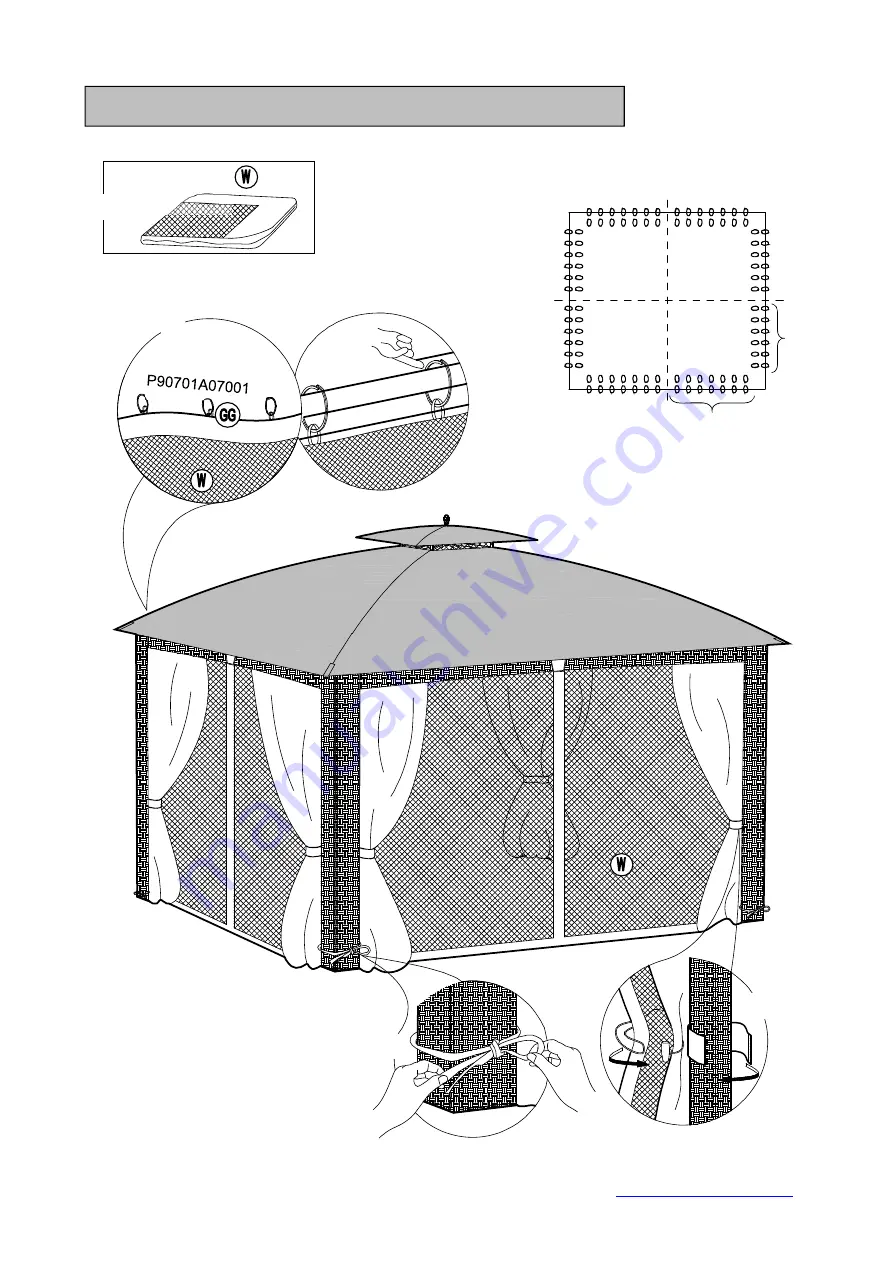 Sunjoy AUGUSTA WICKER GAZEBO L-GZ1190PST Assembly Instruction Manual Download Page 26