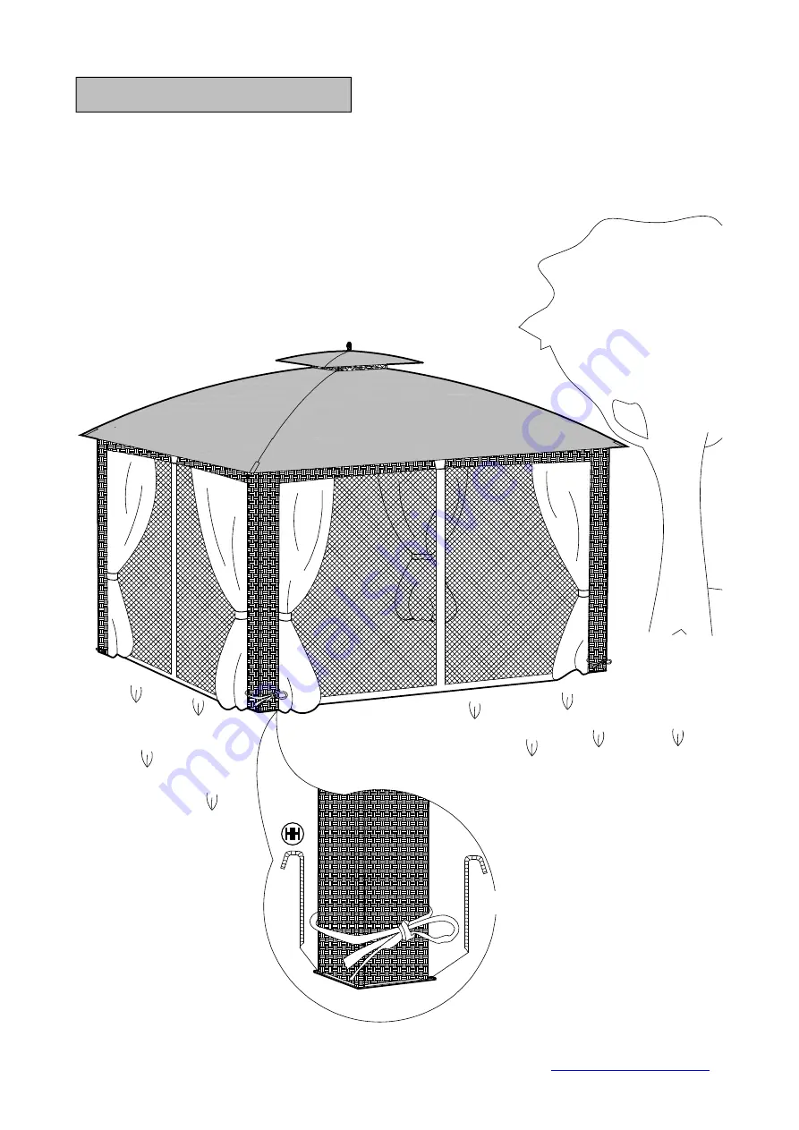 Sunjoy AUGUSTA WICKER GAZEBO L-GZ1190PST Assembly Instruction Manual Download Page 27