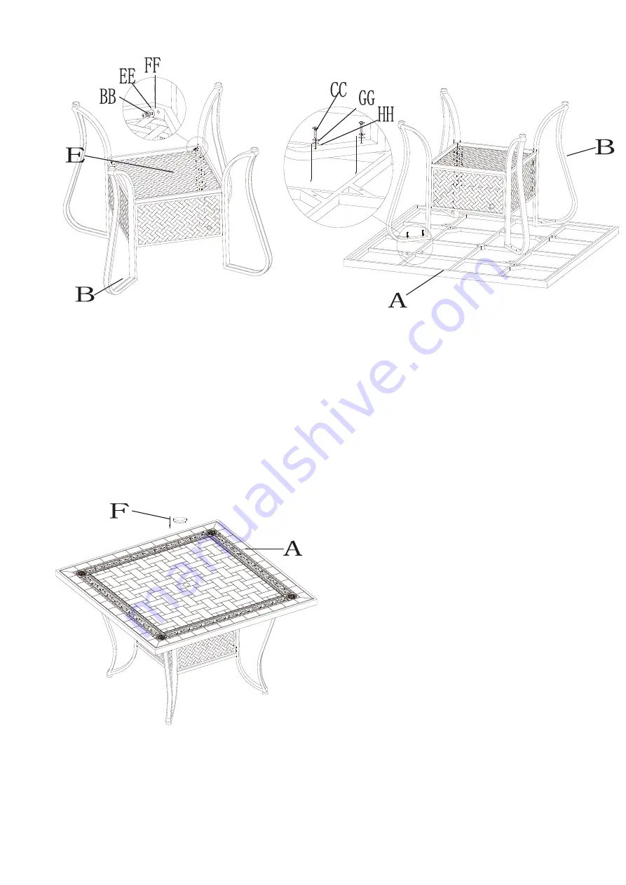 Sunjoy Chateau 9pc Dining Set-Table L-DN1080SAL-D Скачать руководство пользователя страница 3