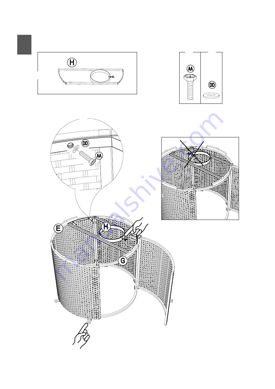 Sunjoy Manhattan L-DN2523SST-B-T Assembly Instruction Manual Download Page 10