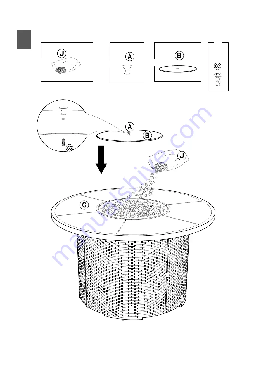 Sunjoy Manhattan L-DN2523SST-B-T Assembly Instruction Manual Download Page 13