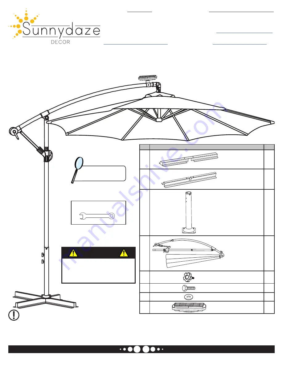 Sunnydaze Decor 10' OFFSET CANTILEVER UMBRELLA WITH SOLAR LED LIGHTS Скачать руководство пользователя страница 1