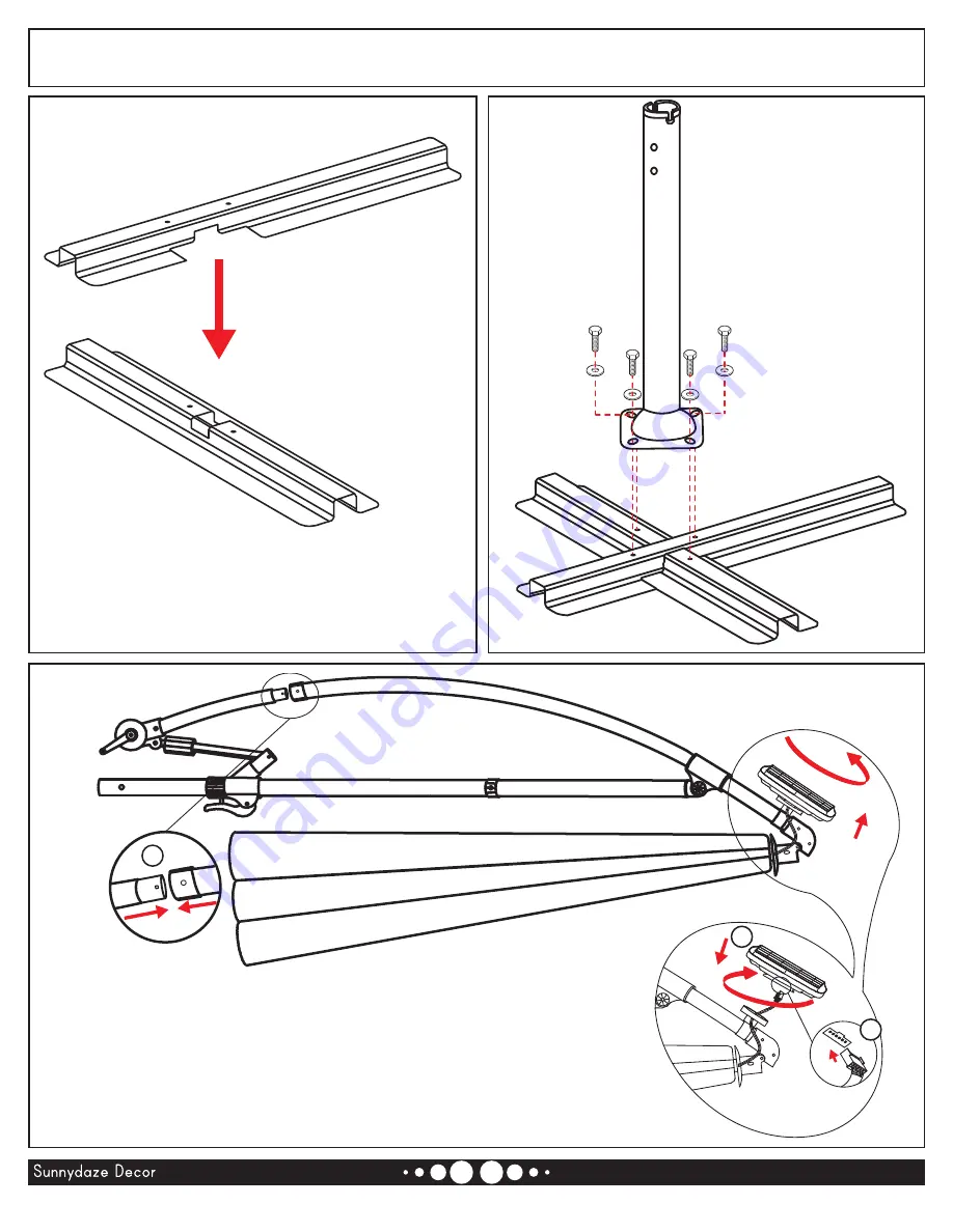 Sunnydaze Decor 10' OFFSET CANTILEVER UMBRELLA WITH SOLAR LED LIGHTS Скачать руководство пользователя страница 3