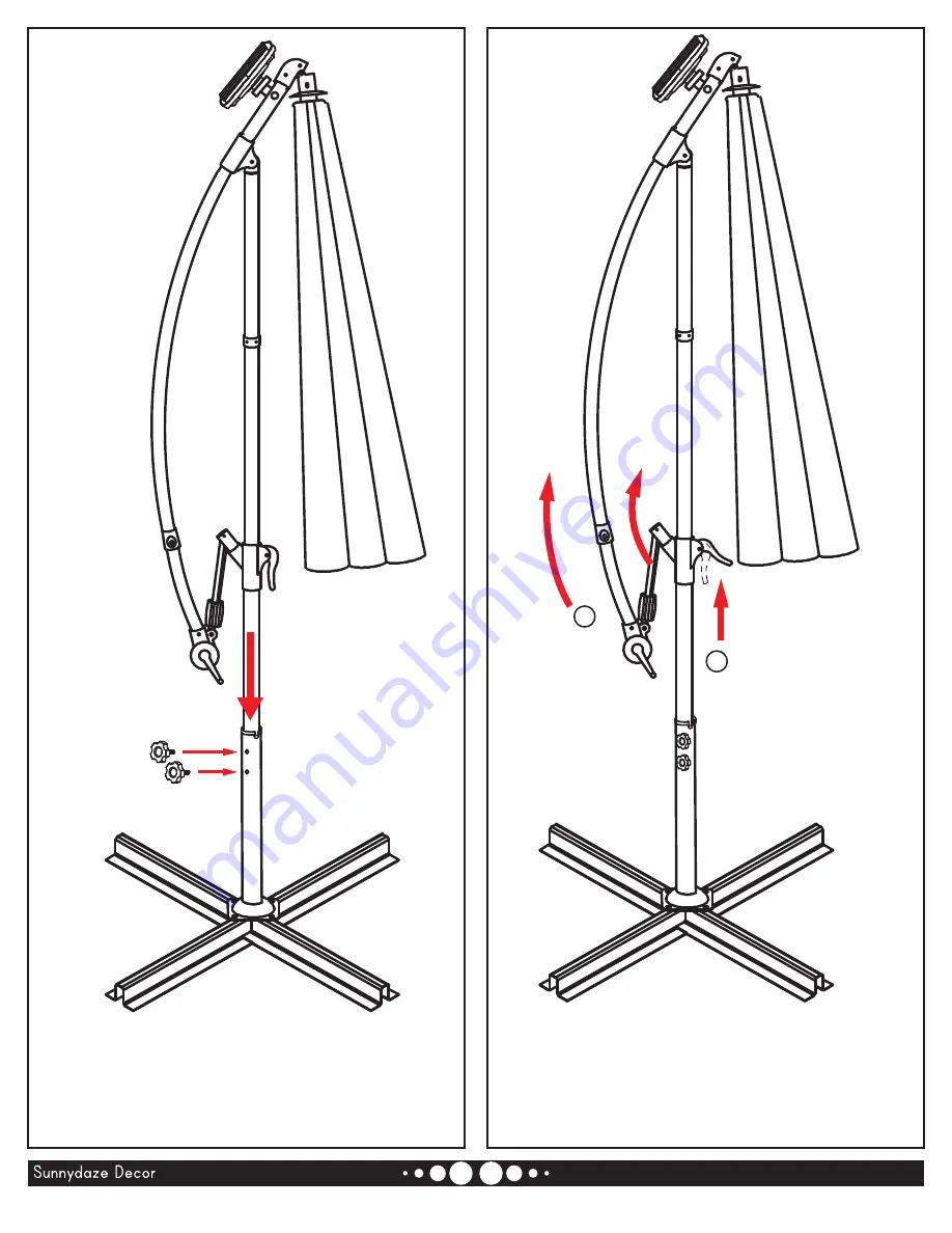 Sunnydaze Decor 10' OFFSET CANTILEVER UMBRELLA WITH SOLAR LED LIGHTS Quick Start Manual Download Page 4