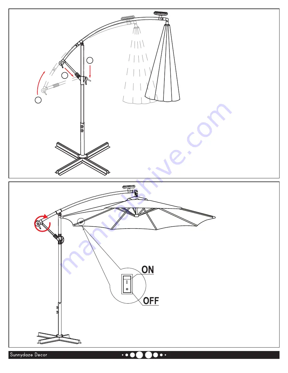 Sunnydaze Decor 10' OFFSET CANTILEVER UMBRELLA WITH SOLAR LED LIGHTS Скачать руководство пользователя страница 5