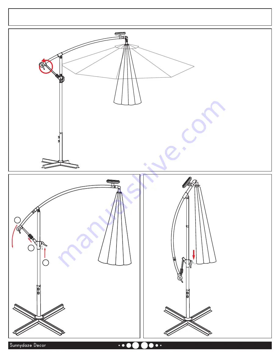 Sunnydaze Decor 10' OFFSET CANTILEVER UMBRELLA WITH SOLAR LED LIGHTS Скачать руководство пользователя страница 6