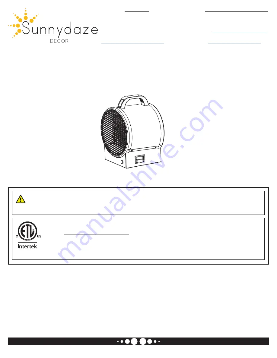 Sunnydaze Decor BAO-156 Quick Start Manual Download Page 1