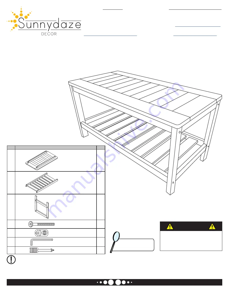 Sunnydaze Decor LAM-443 Assembly Instructions Download Page 1