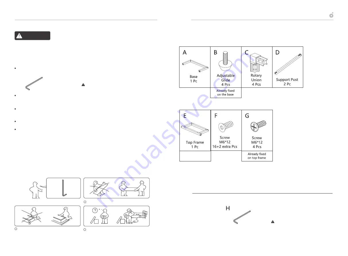 SUNON Snack Side Table DH11.440 Assembly Manual Download Page 2