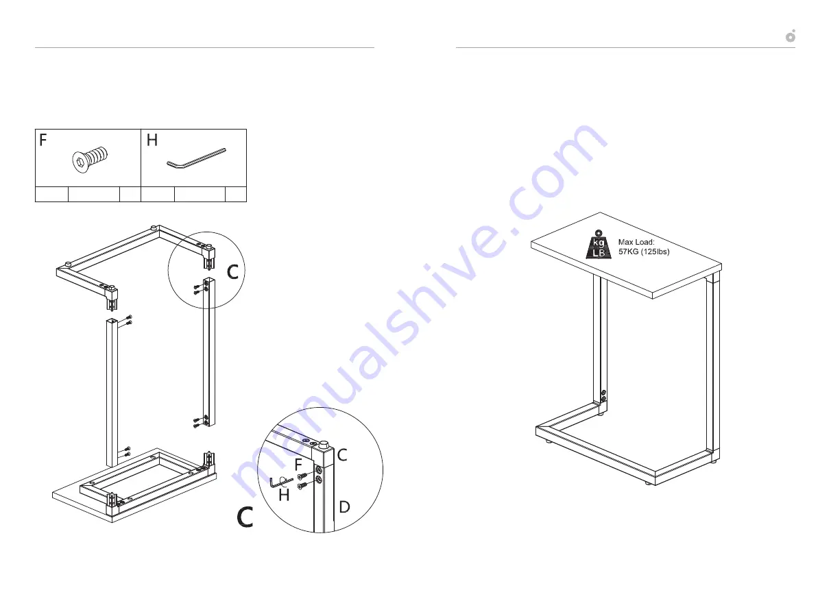 SUNON Snack Side Table DH11.440 Assembly Manual Download Page 4