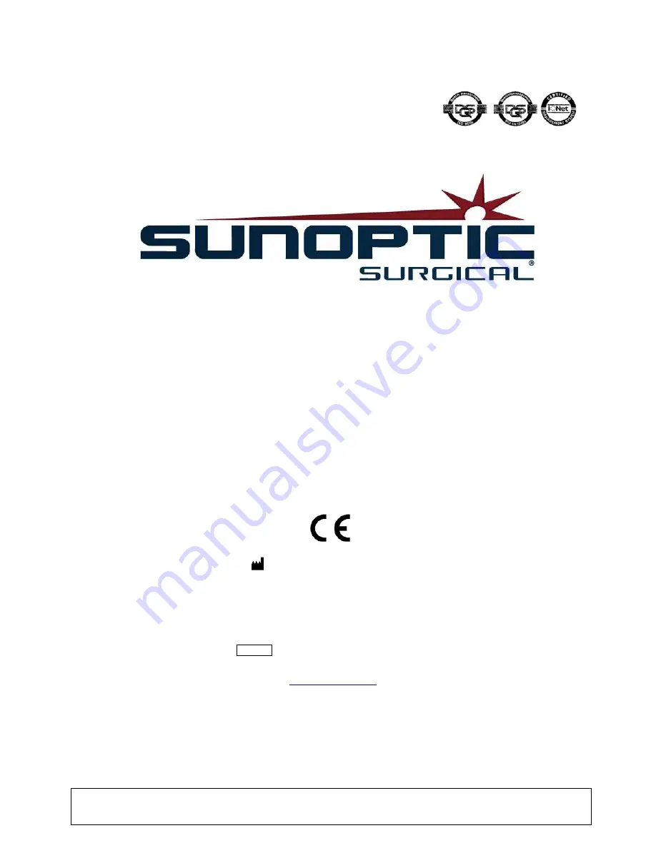 Sunoptic Surgical SSL-2000 Operator'S Manual Download Page 25