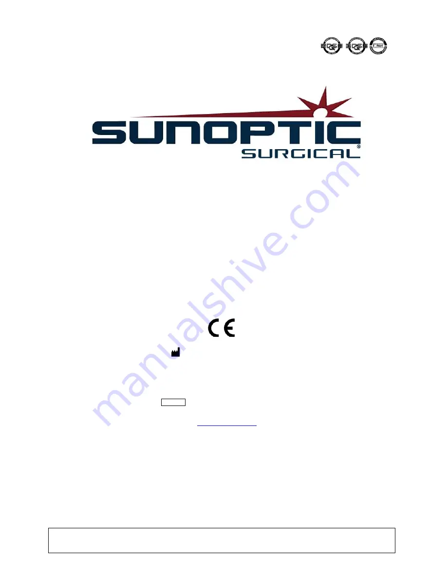 Sunoptic Surgical SSL-2000 Operator'S Manual Download Page 61