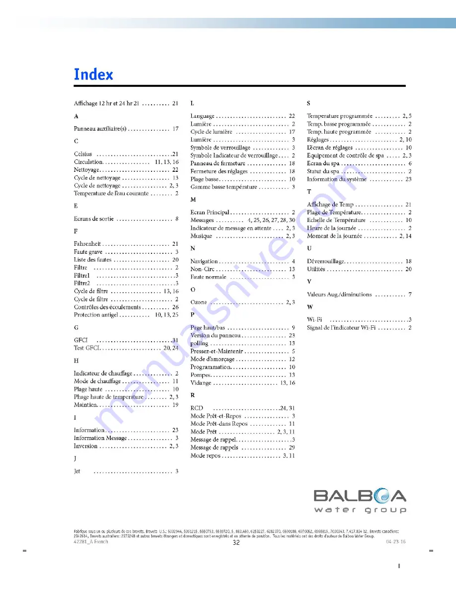 Sunrise spas Essense 250E Owner'S Manual Download Page 132