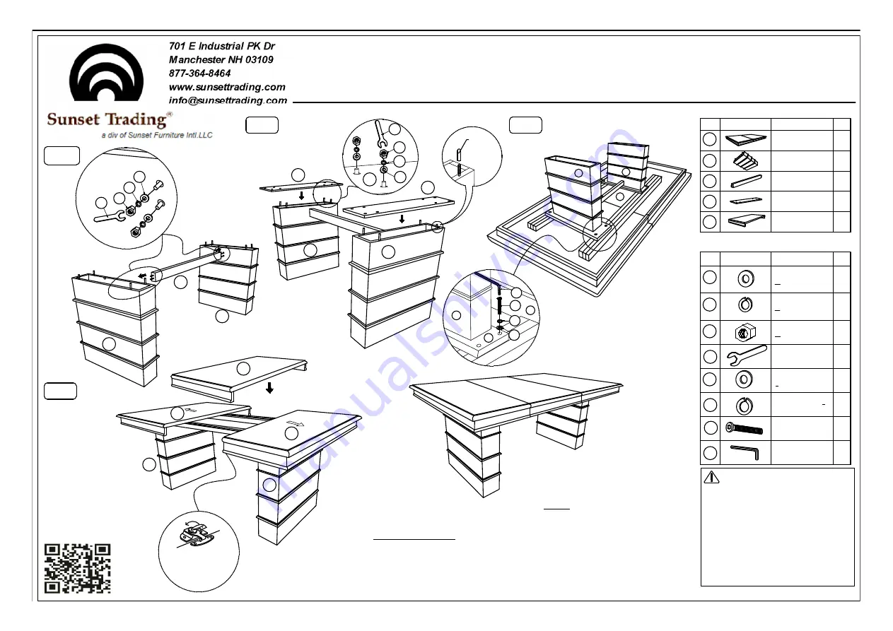 Sunset Furniture Sunset Trading DLU-CA113-T/B Скачать руководство пользователя страница 1