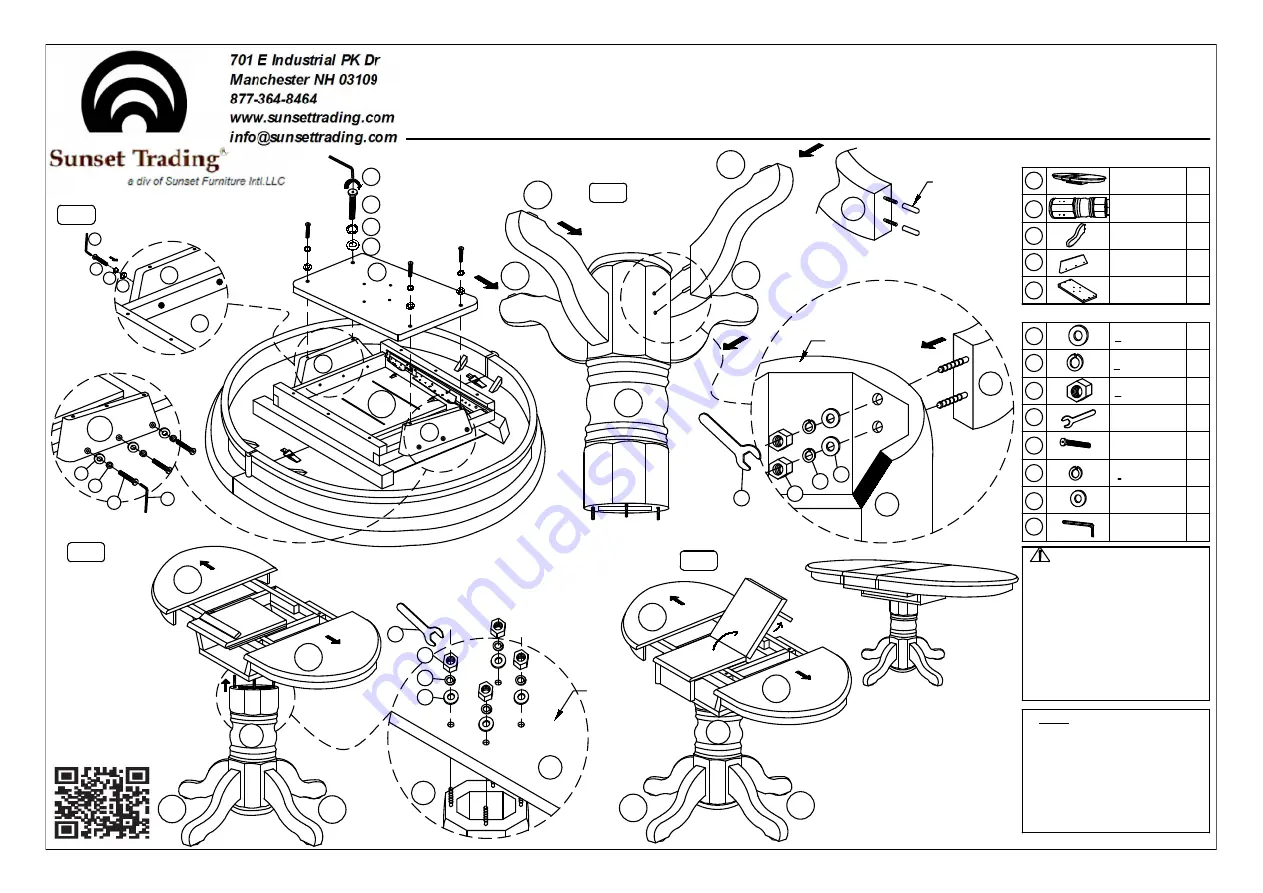 Sunset Furniture Sunset Trading DLU-CG-TP-4260-GO-T Assembly Instruction Download Page 1