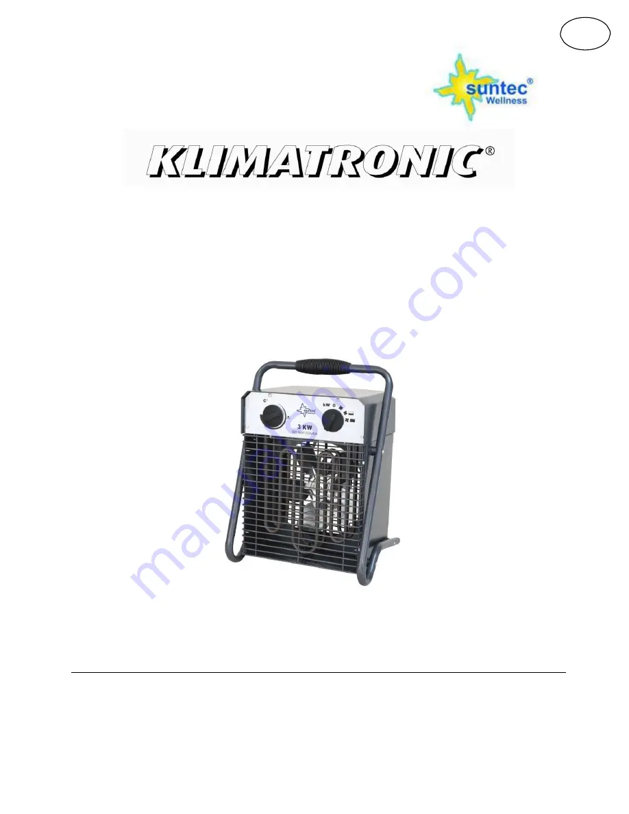 Suntec Wellness Klimatronic Heat Cannon 2000 Instruction Manual Download Page 1