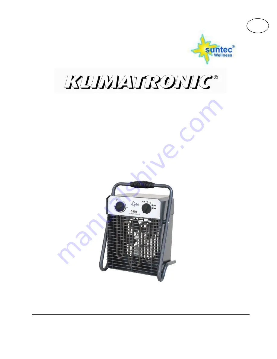 Suntec Wellness Klimatronic Heat Cannon 2000 Instruction Manual Download Page 10