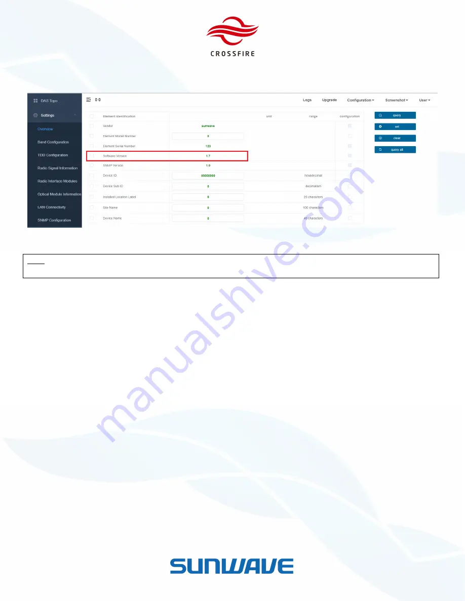 Sunwave CrossFire A2 Commissioning Manual Download Page 46