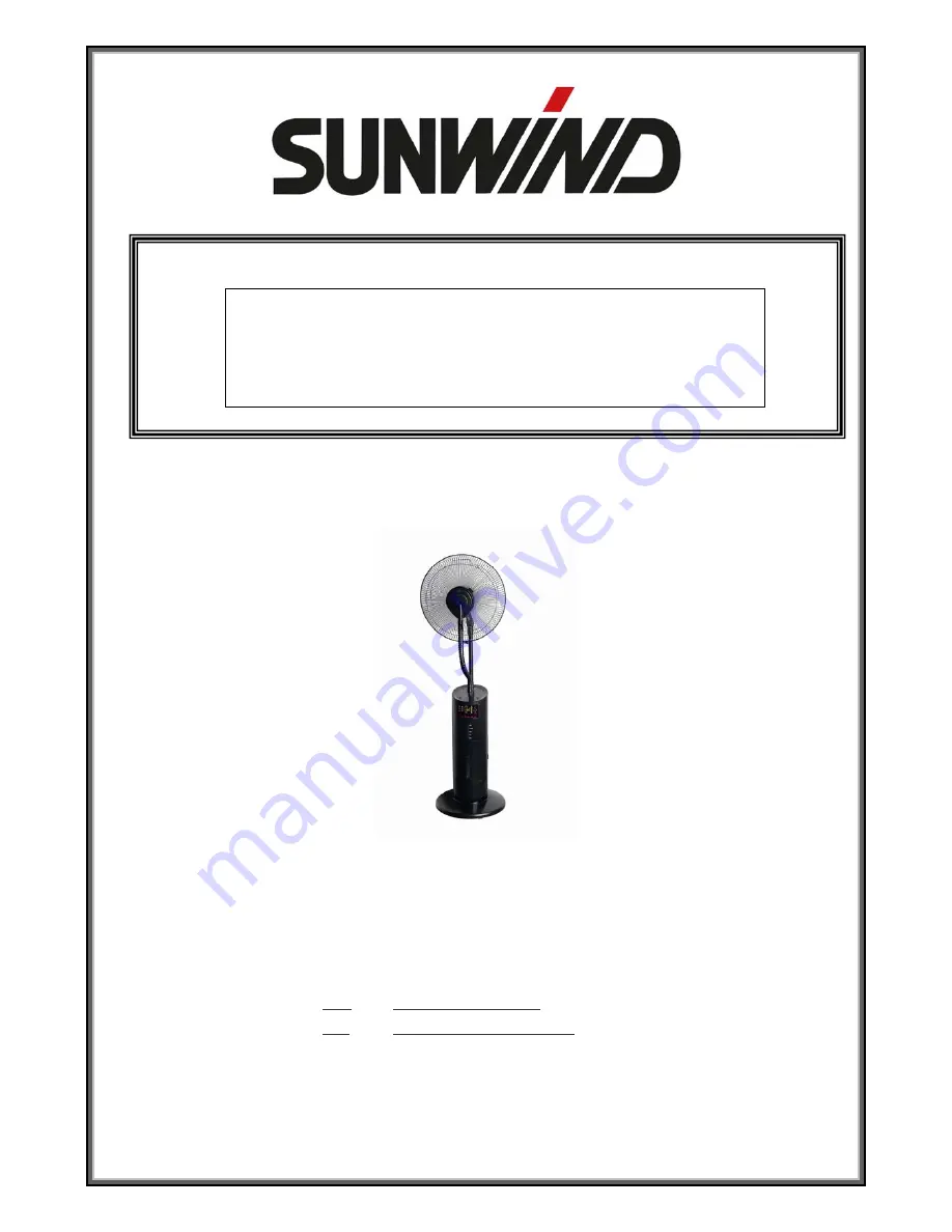 SUNWIND RMF013 Instruction Manual Download Page 1