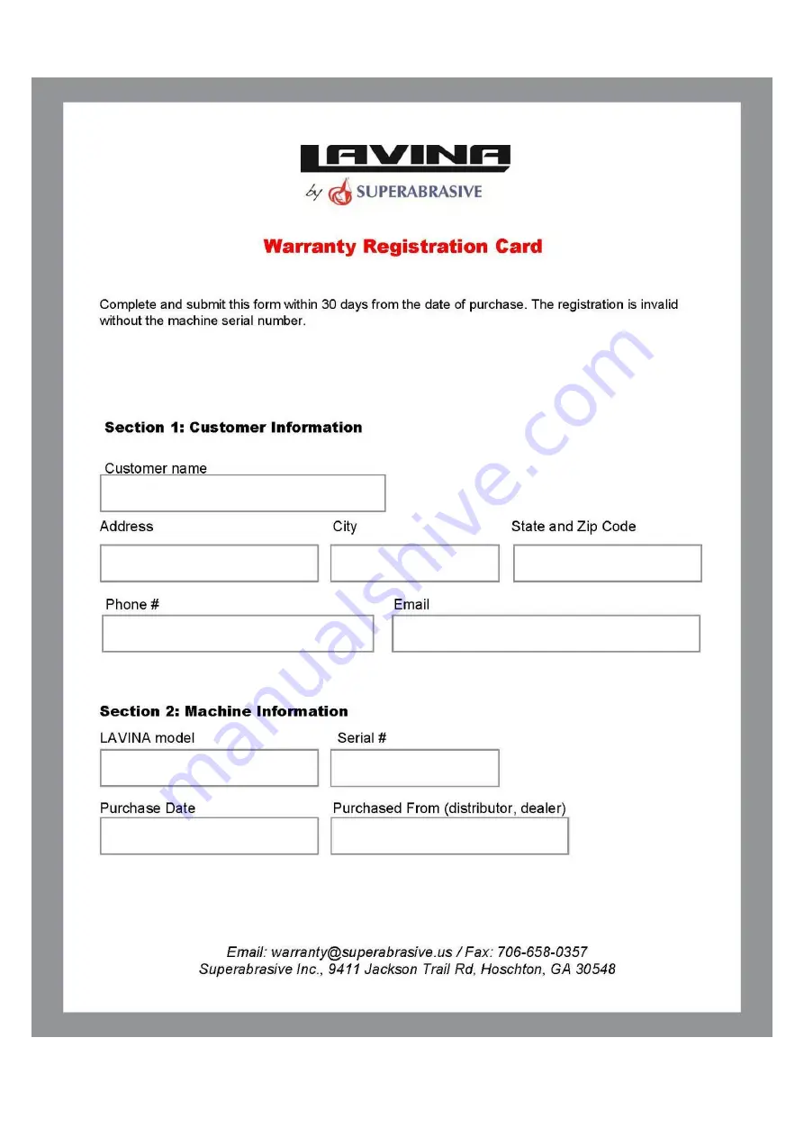 Superabrasive LAVINA V16E User Manual Download Page 2