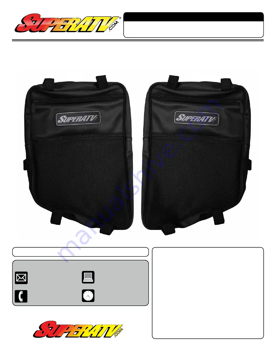 SuperATV Door Bags Скачать руководство пользователя страница 1