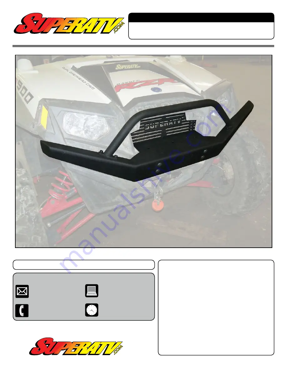 SuperATV IN-FBG-P-RZR-002 Installation Instructions Download Page 1