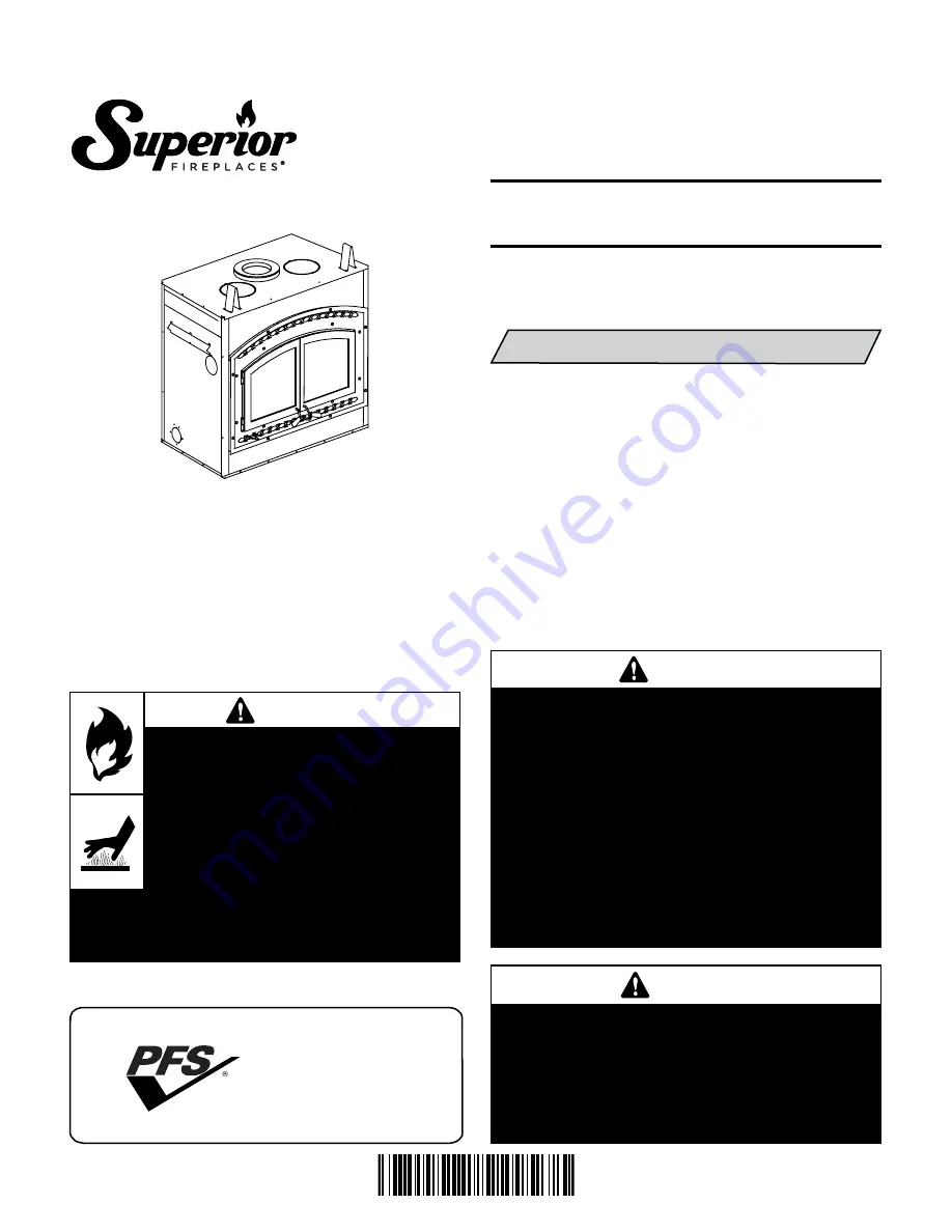 Superior Fireplaces F2846 Installation & Operation Instructions Download Page 1