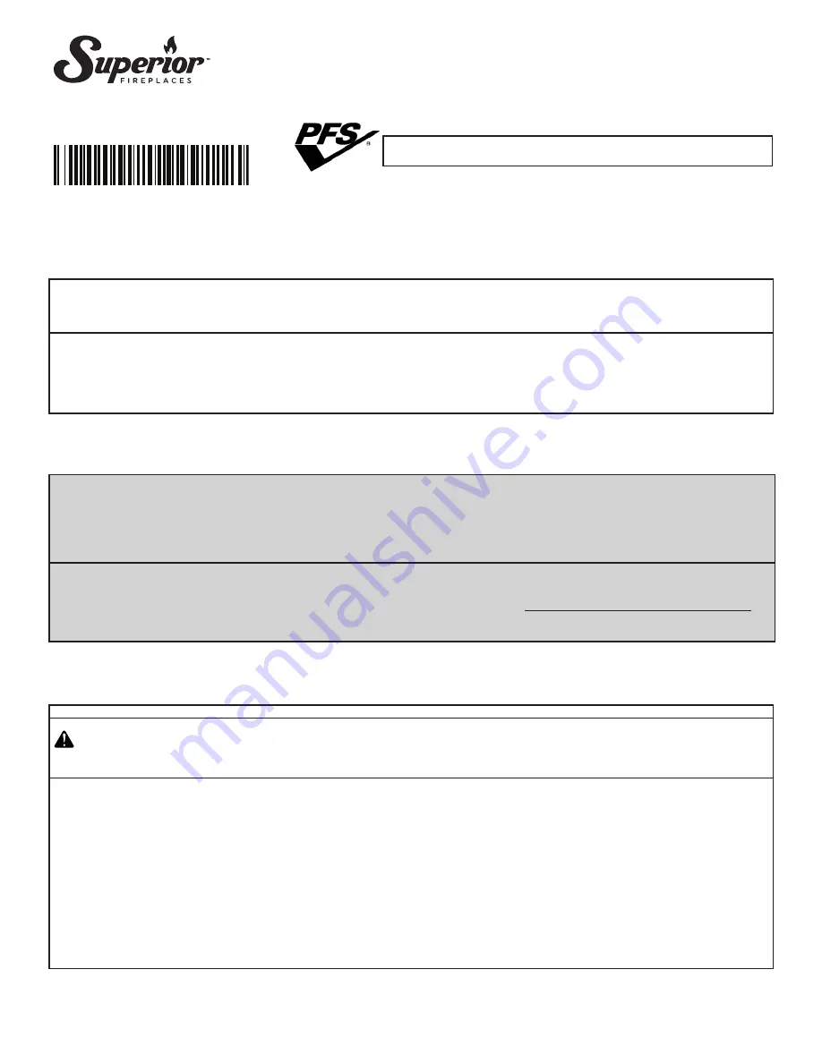 Superior BGE18NV Installation And Operation Instructions Manual Download Page 1