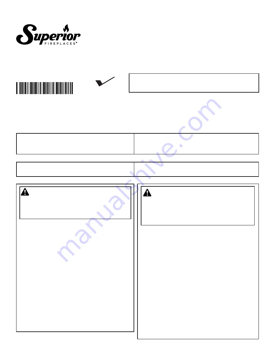 Superior BRT40STTMN Installation And Operation Instructions Manual Download Page 1