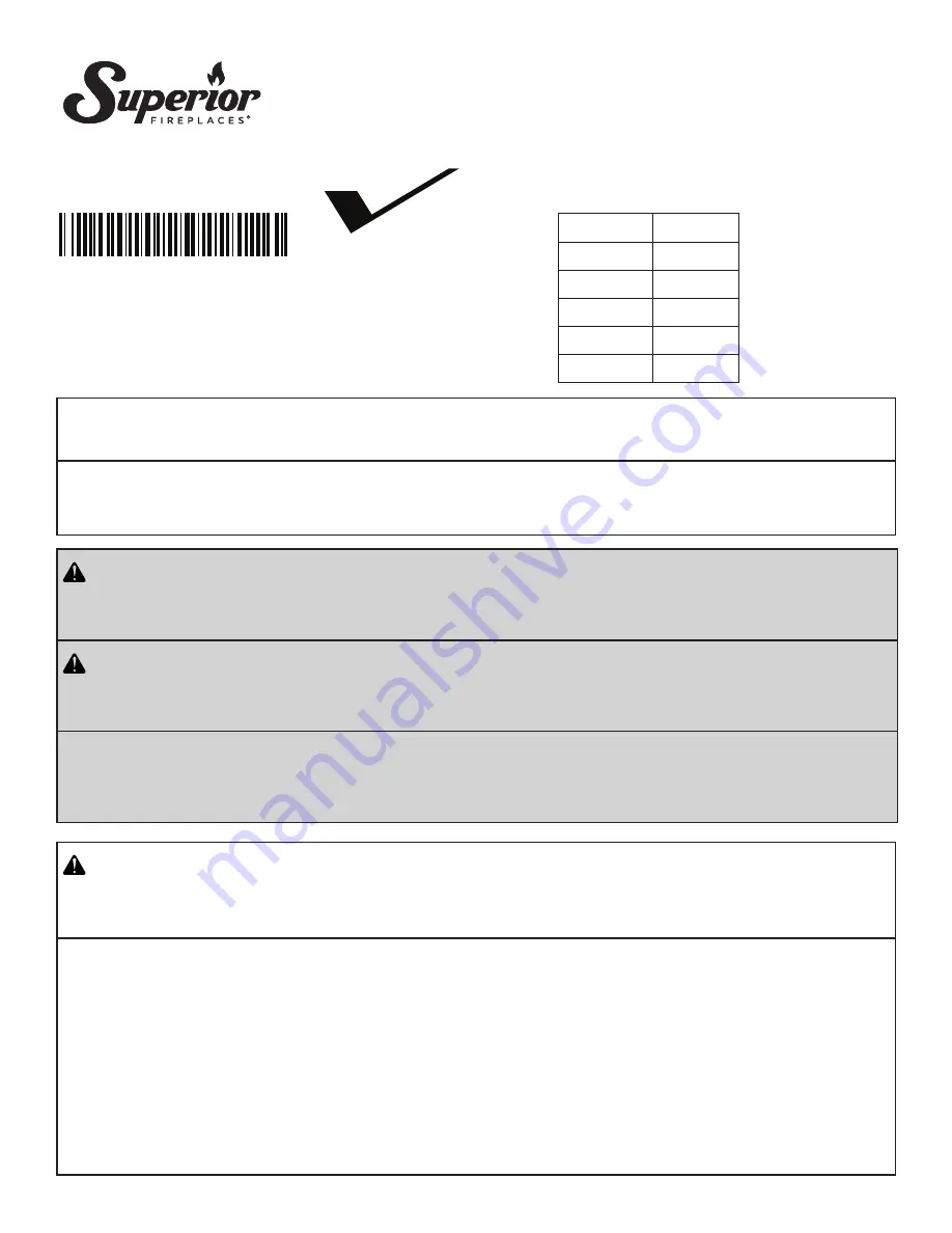 Superior FVDA18M Installation And Operation Instructions Manual Download Page 1