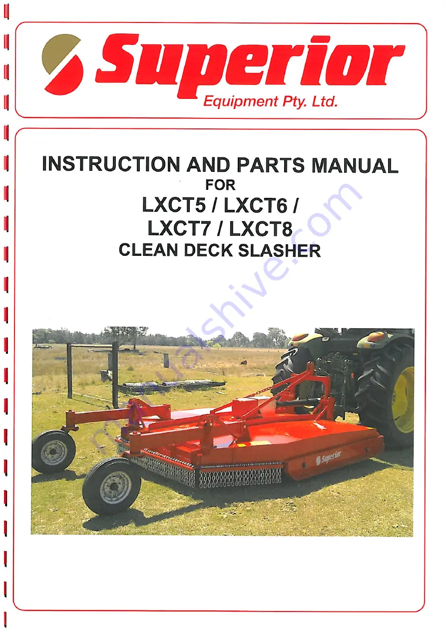 Superior LXCT5 Instructions And Parts Manual Download Page 1