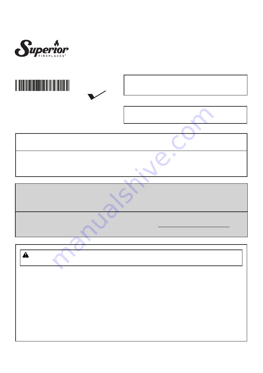 Superior MNF24INE Installation And Operation Instructions Manual Download Page 1