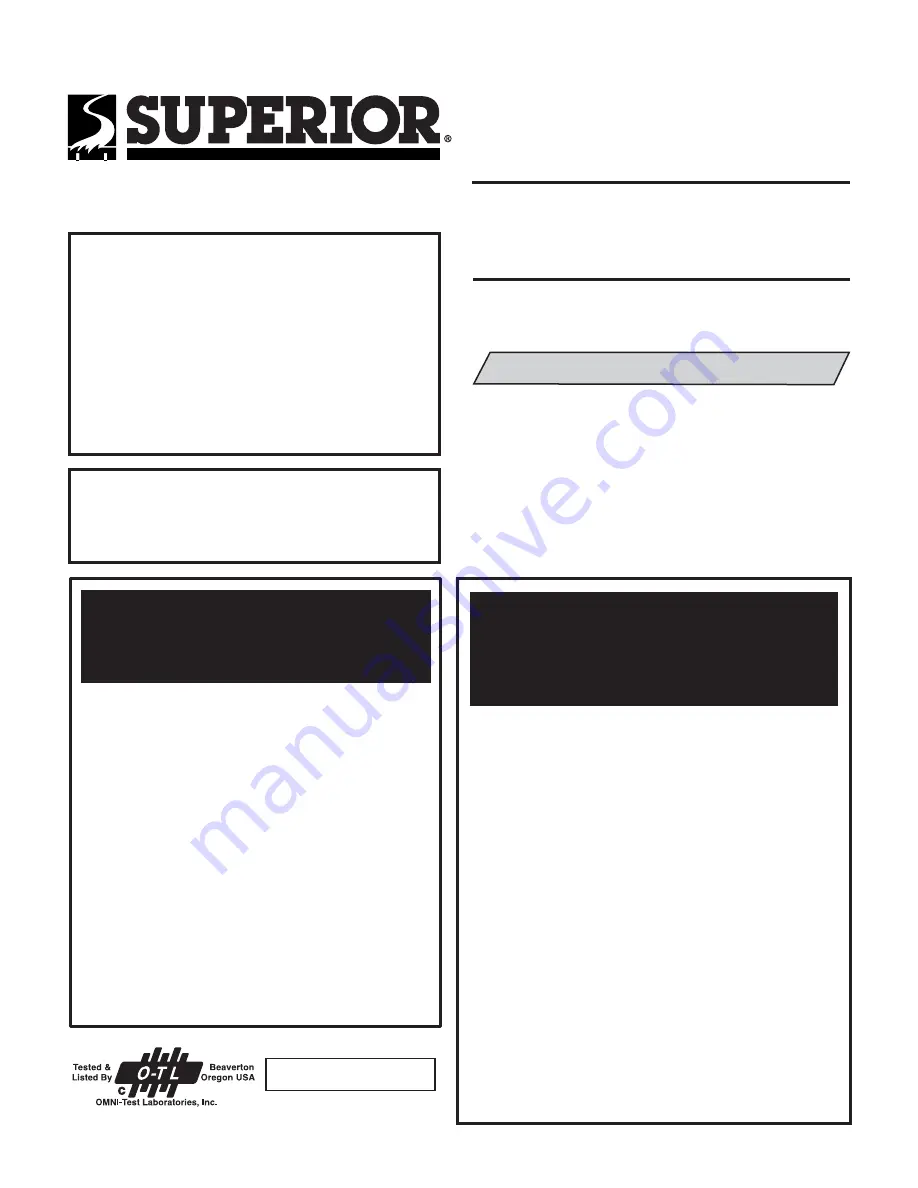 Superior SDDV-35 Installation Instructions Manual Download Page 1