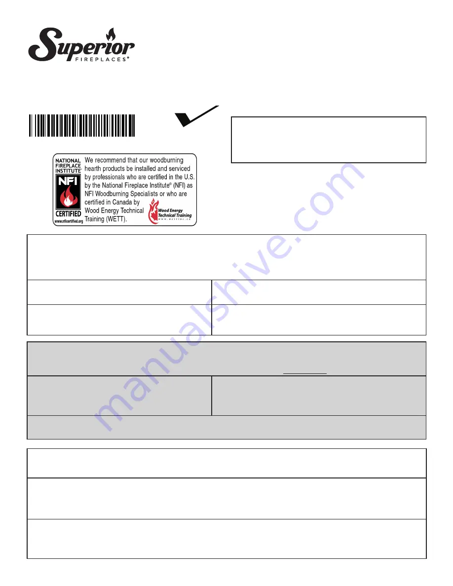 Superior WCT3036RH Installation And Operation Instructions Manual Download Page 1