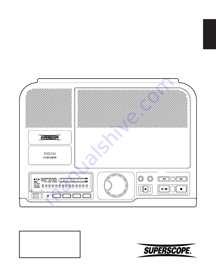 Superscope PSD330 Owner'S Manual Download Page 1