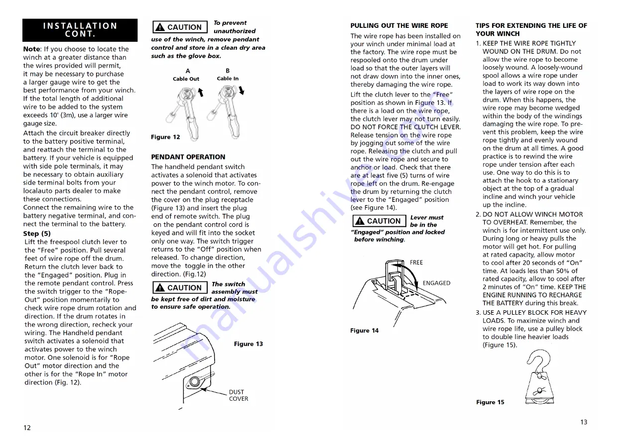 Superwinch S4000 Owner'S Manual Download Page 6