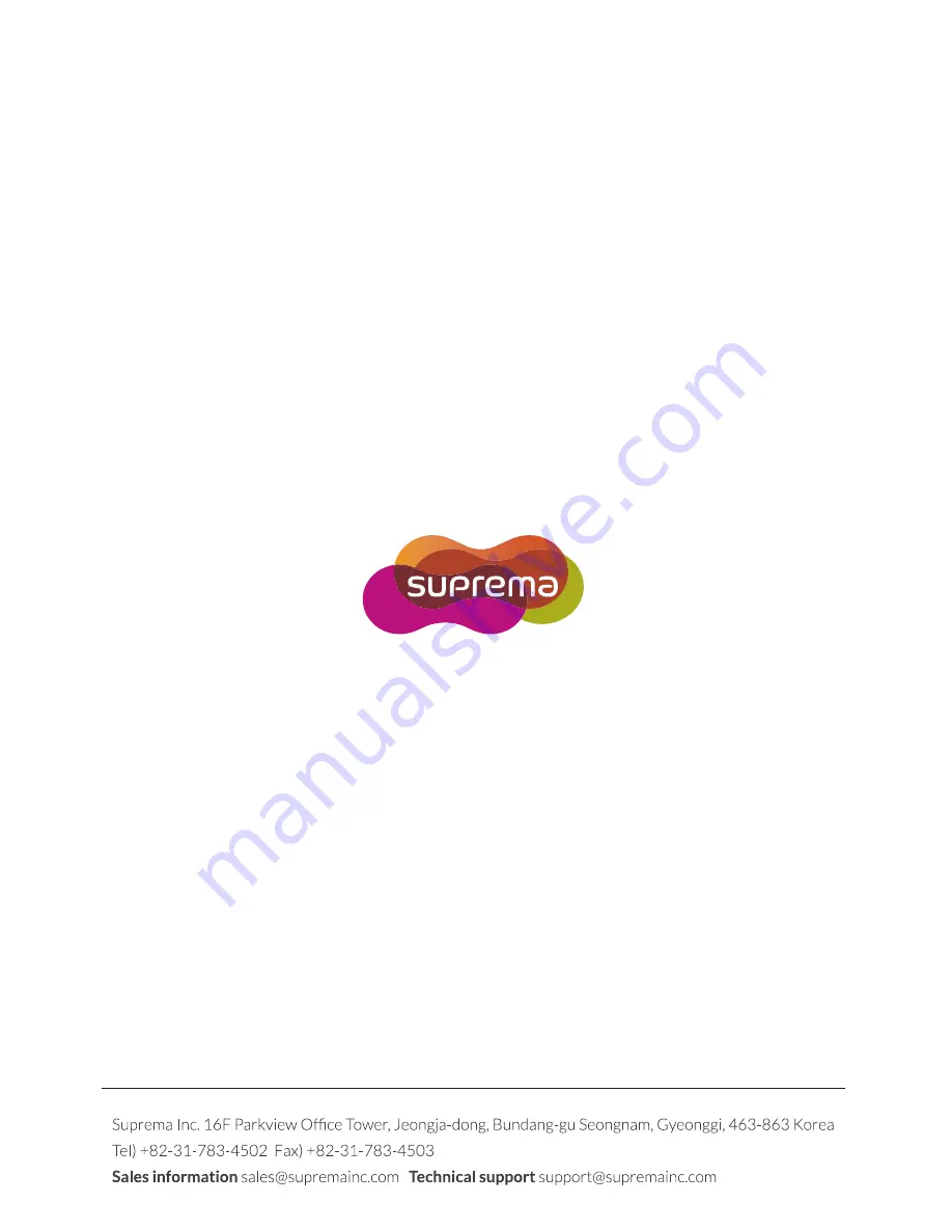 suprema BioEntry P2 Installation Manual Download Page 30