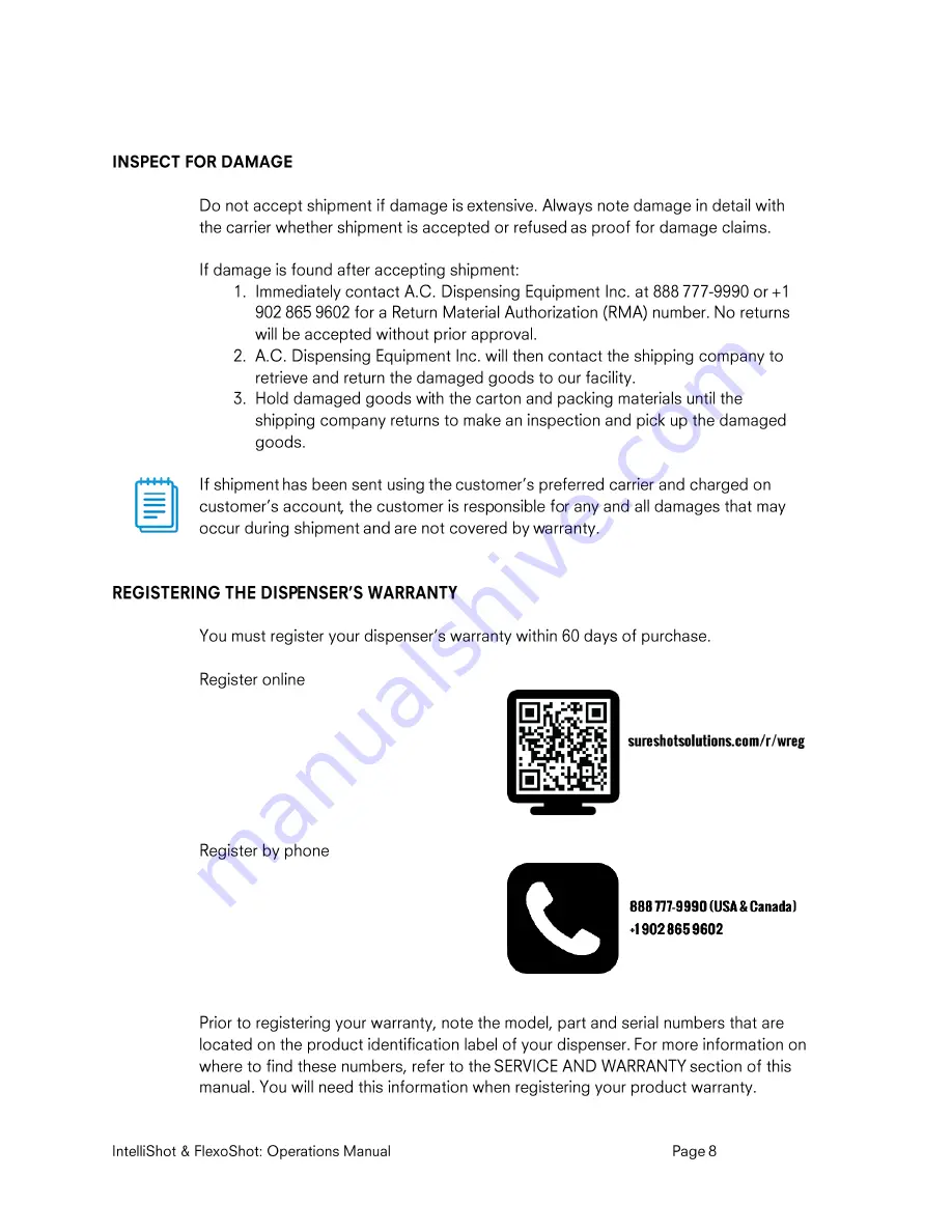 SureShot AC110 Operation Manual Download Page 8