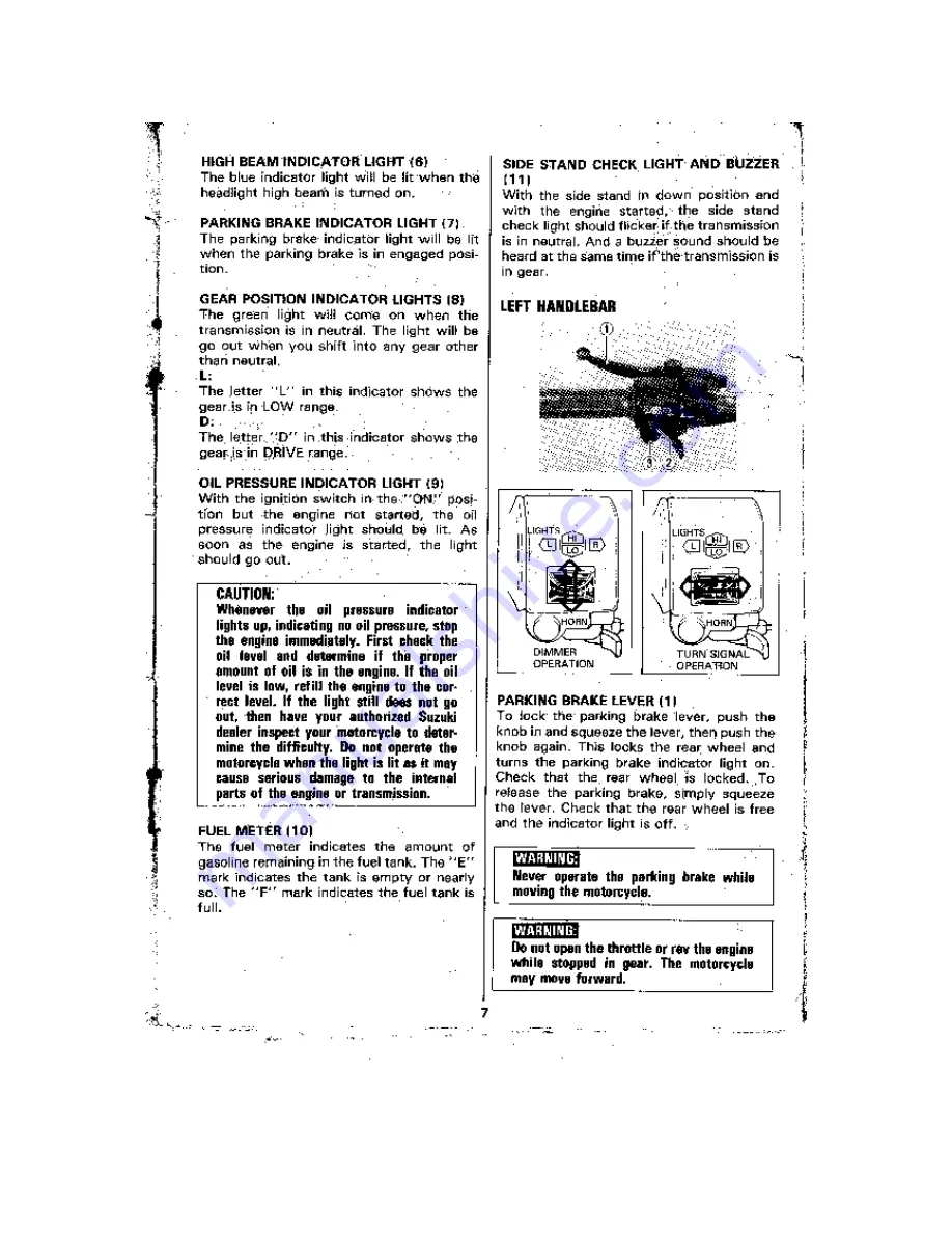 Suzuki 1982 GS450GA Скачать руководство пользователя страница 7