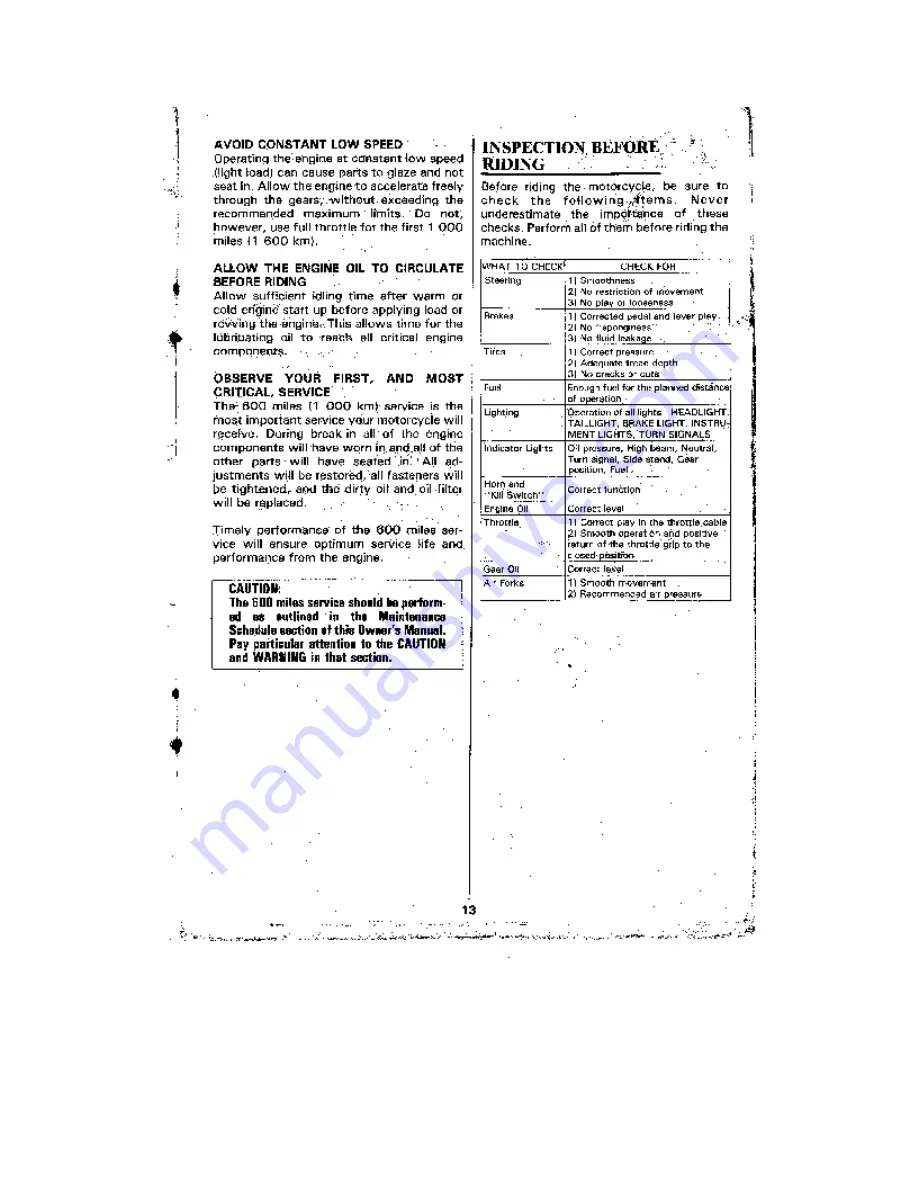 Suzuki 1982 GS450GA Owner'S Manual Download Page 13