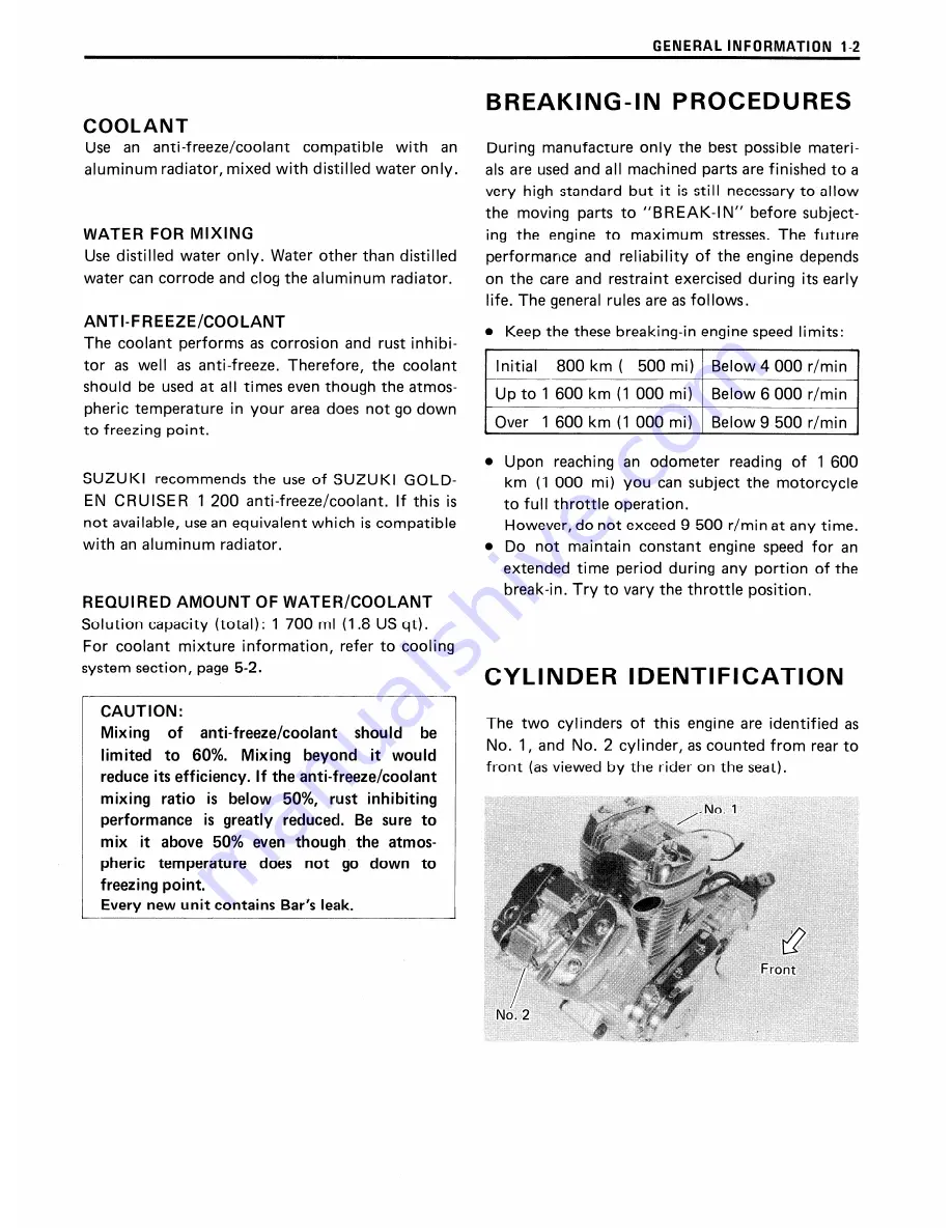 Suzuki Intruder VS700 Service Manual Download Page 9