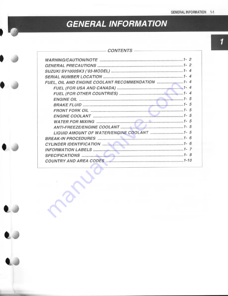 Suzuki sv1000S Скачать руководство пользователя страница 9