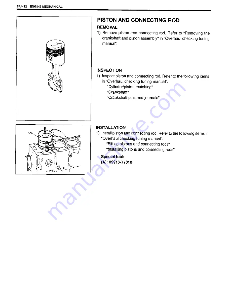 Suzuki SY419 Supplementary Service Manual Download Page 62