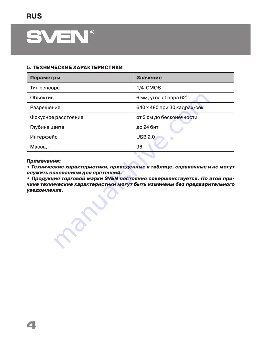 Sven CU-2.1 User Manual Download Page 4