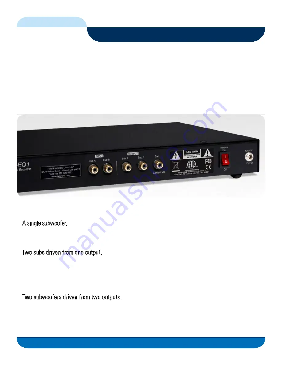 SVS AS-EQ1 Operator'S Manual Download Page 11