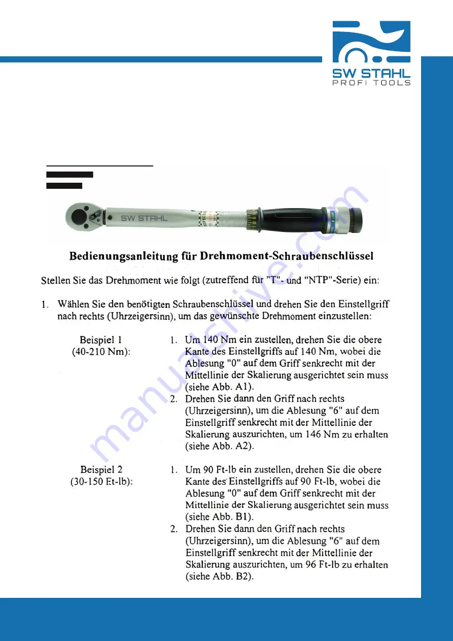 SW-Stahl 03905L Instruction Manual Download Page 1