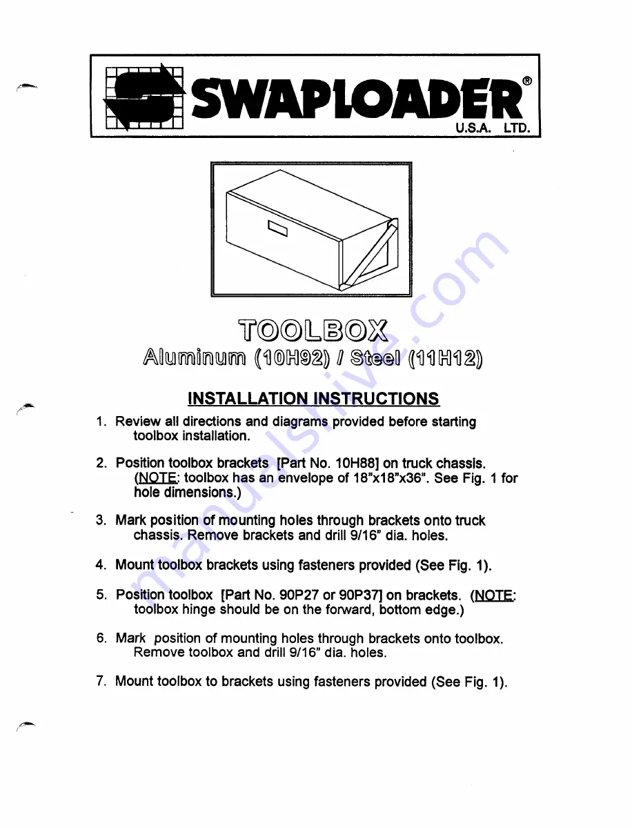 swaploader SL-400 Parts And Operation Manual Download Page 79