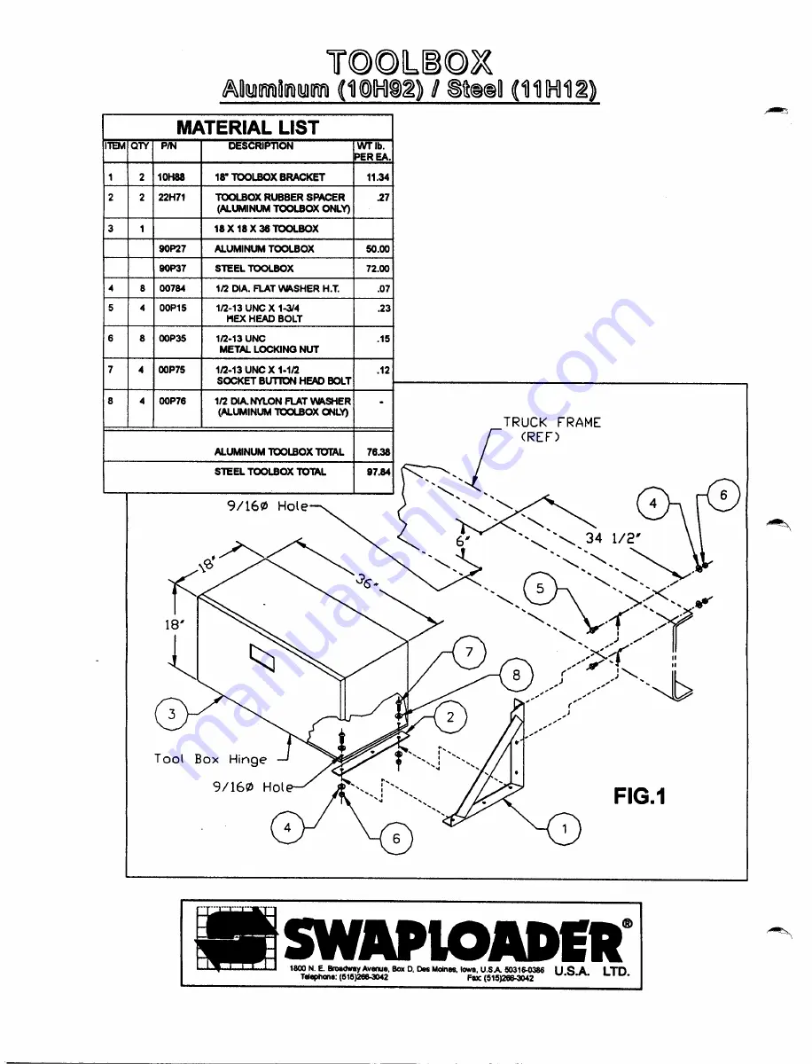 swaploader SL-400 Parts And Operation Manual Download Page 80