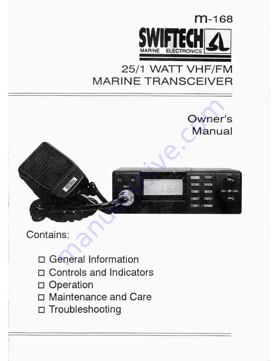 swiftech m-168 Owner'S Manual Download Page 1